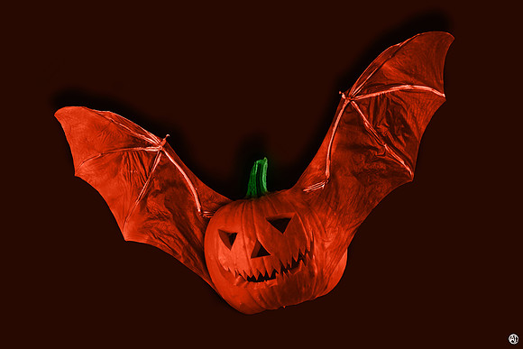 Pumpkin with Bat Wings