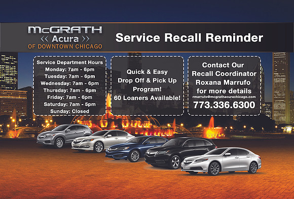 Service recall postcard mailer design